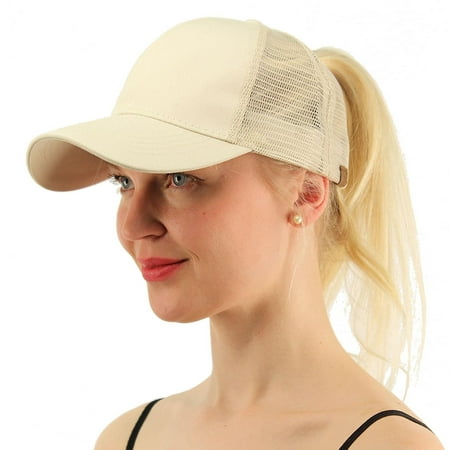2018 Ponytail Baseball Cap Women Messy Bun Hat Snapback