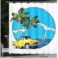 thumbnail image 4 of Ambesonne Colorful Shower Curtain, Nostalgic Chevy Car, 69"Wx84"L, Multicolor, 4 of 5