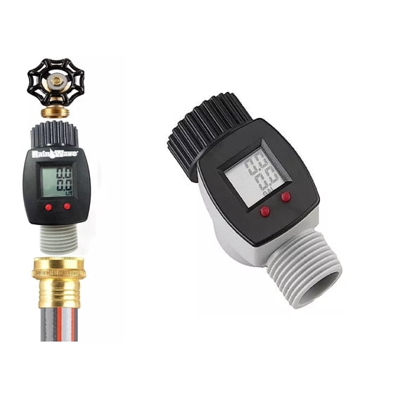 RainWave RW-9FM Digital Electronic Water Flow Meter Standard Garden Hose GPM NEW