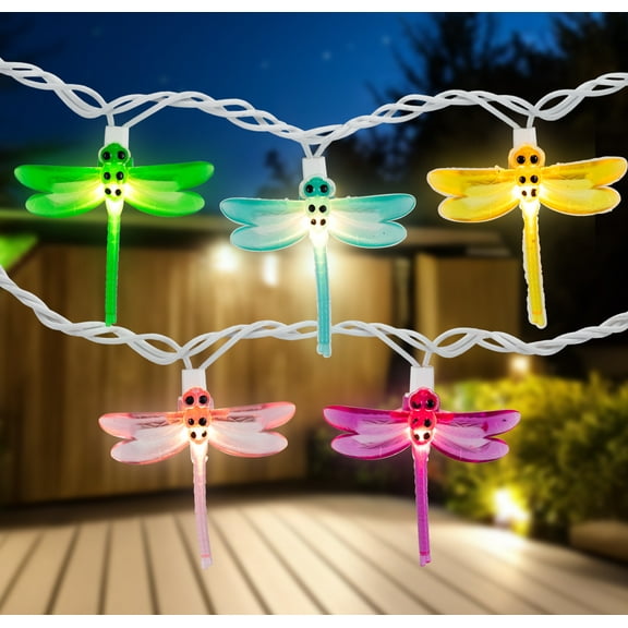Northlight Dragonfly Patio Lights - 7.25' White Wire - 10ct