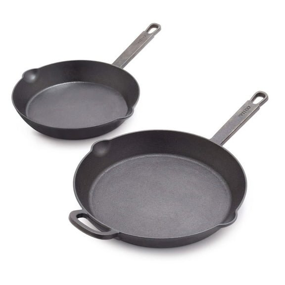 GreenPan x Bobby Flay Cast Iron Pre-Season 8” & 10” Frying Pan Skillet Set, Professional Heavy Duty