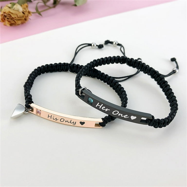 Vnox Magnetic Couple Bracelet for Him and Her, Magnetic Mutual