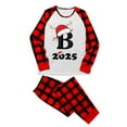 thumbnail image 5 of KHONTS Christmas Monogram B Printed Family Matching Pajamas Sets Long Sleeve and Pants Cozy Home Loungewear Holiday Sleepwear Women L, 5 of 5