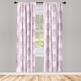 thumbnail image 4 of Ambesonne Owl Window Curtains, Nocturnal Bird Motif Drawings, Each 28" W x 63" L, Rose and Lilac, 4 of 4