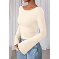 thumbnail image 3 of Remera PRETTYGARDEN Otoño 2025 Crop Top con Mangas Campana Beige XXL, 3 of 9