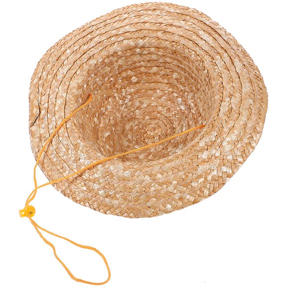 LEORX Stylish Khaki Straw Hat for Toddlers Suitable for Sun and Beach