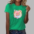 thumbnail image 2 of Atogsazn Women Summer T Shirts Plus Size Loose Girl Short Sleeve Graphic Casual Tees Oversized Tshirts Womens Tops Green XL on Clearance, 2 of 4