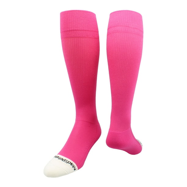 MadSportsStuff Pro Line Over the Calf Softball Socks (Neon Pink, X