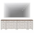 thumbnail image 4 of WAMPAT Farmhouse TV Stand for 100 Inch TV, 3-in-1 TV Console Table with Drawers and Ample Storages, Entertainment Center with Charging Station for Living Room, Rustic White, 4 of 7