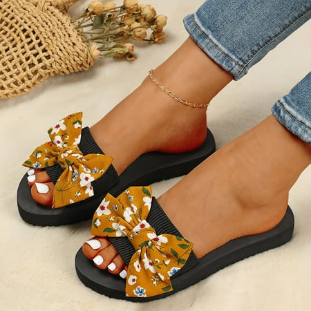 

KaLI_store Travel Slippers For Women Cloud Slides for Women and Men Pillow Slippers Comfy Cloud Soft Sandals Cushioned Shower Shoes Thick Sole Indoor and Outdoor Yellow Side 8