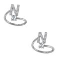 thumbnail image 4 of Sonducket Anillo abierto con letras mayúsculas, anillos de compromiso chapados para interiores y exteriores, joyería de maquillaje ornamental norte 2Conjunto, 4 of 6