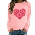 thumbnail image 2 of Styesk Chandails à Manches Longues pour Femmes, Imprimé de Cœur, Hauts de Sortie, T-Shirts Confortables et Doux à Col Rond, Chandail à Enfiler, Mode, Ample, Léger, Chandail en Molleton, Graphique de la Saint-Valentin, Hauts Décontractés, 2 of 3