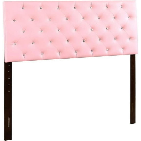 Glory Furniture Super Faux Leather Upholstered Full Headboard in Pink