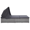 thumbnail image 2 of vidaXL 2-Person Sunbed with Cushion Poly Rattan Grey, 2 of 5