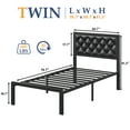thumbnail image 4 of Lifezone Twin Bed Frame with Upholstered Headboard, Metal Support, No Box Spring Needed,Black, 4 of 7