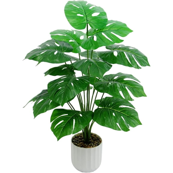 28" Artificial Monstera for Room Decor, Faux Potted Indoor for Living Bedroom Aesthetic Dorm Office Classroom and Outdoor Garden Porch Balcony Decor