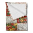 thumbnail image 2 of Floral Soft Flannel Fleece Throw Blanket, Grunge Design Patchwork Style Peonies and Oriental Ornaments, Cozy Plush for Indoor and Outdoor Use, 60" x 80", Taupe Grey Multicolor, by Ambesonne, 2 of 5