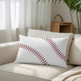 thumbnail image 3 of Baseball King Size Pillow Cover, Pillowcase Protectors with Zipper, Breathable Decorative Throw Pillow Case Cover, Modern Minimalist Red Lines Pillow Shams for Couch Sofa 20x36Inch, 3 of 8