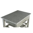 Linon Roger Kitchen Island Granite Top, Gray, with Castors
