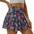 thumbnail image 4 of KUIFORTI Tree Palm Womens Tennis Skirt Stretchy High Waisted with Pockets Inner Shorts Lightweight Polyester Shorts Workout Golf Skort for Athletic Skorts Sports Running Pickleball, 4 of 7
