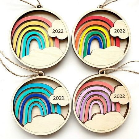 

Wood Rainbow DIY Pendants with Various Rainbow Color Match for Little Boys and Girls Pastel