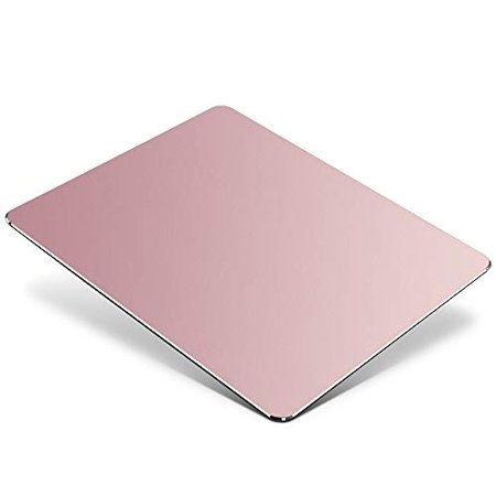 Metal Aluminum Mouse Pad  Office and Gaming Thin Hard Mouse Mat Double Sided Waterproof Fast and Accurate Control Mousepad for Laptop  Computer and PC 9.06 x7.08  Rose Gold