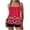 Red, variant on Women 2 Piece Tankini Set Plus Size Sleeveless Print Halter High Waist Shorts Modest Quick Dry Bathing Suit (XL, Black)