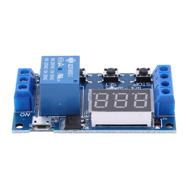 4 uds. Placa de alimentación de retardo Tiempos del módulo de relé de 1 canal con pantalla LED para bricolaje(Micro)