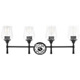 thumbnail image 6 of Sunset Lighting Black Vanity Light for Bathroom | Wall Mount Fixture for Over Mirror and Above Sink with Clear Glass Shades 4-Light F27014-31, 6 of 6