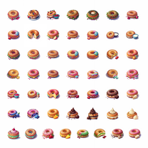 LUUFILx 50pcs Colorful Donut Stickers Pastry Food Cartoon Kids Stationery Water Bottle Laptop Phone Bicycle Skateboard Luggage Sticker Set