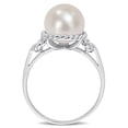 thumbnail image 3 of Miabella 9-9.5mm White Round Cultured Freshwater Pearl Sterling Silver Cocktail Ring, 3 of 6