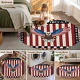thumbnail image 5 of Round Rug 6Ft Washable Non-Slip, Independence Day Circle Area Rugs for Living Room Bedroom, Eagle U.S Flag Red Blue Stripes Retro Indoor Floor Mats Carpet Runner for Home Decor Aesthetic, 5 of 8