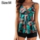 thumbnail image 2 of Traje de baño tankini para mujer floral de dos piezas traje de baño sin mangas con pantalones cortos, 2 of 5