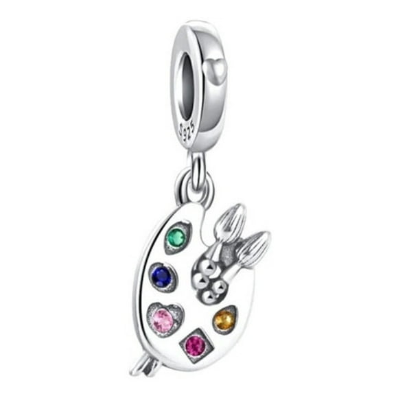 Charm o Dije de Plata de Pintura y Pincel