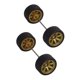 thumbnail image 4 of 2 piezas de ruedas 1:64, llantas de aluminio para modificaciones de automóviles con ejes de varilla redonda, Oro, 4 of 9