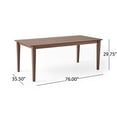 thumbnail image 4 of Noble House Lylah Indoor Rectangular 8 Seat Farmhouse Dining Table, Walnut Finish, 4 of 6