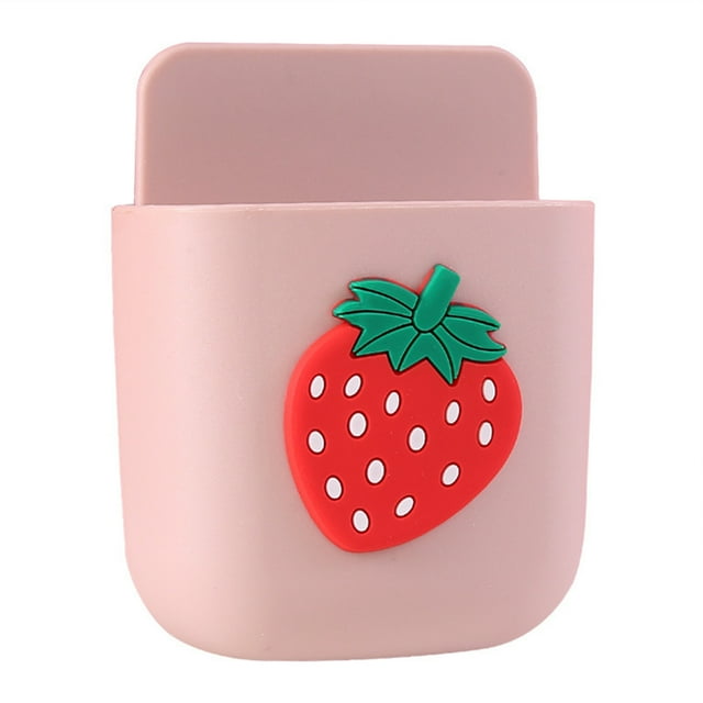 Storage Box Wall Mounted Storage Box Phone Storage Box Cartoon Storage Box Wall Mounted Storage Container Cute Phone Storage Box For Home DecorationPink Strawberry Pattern