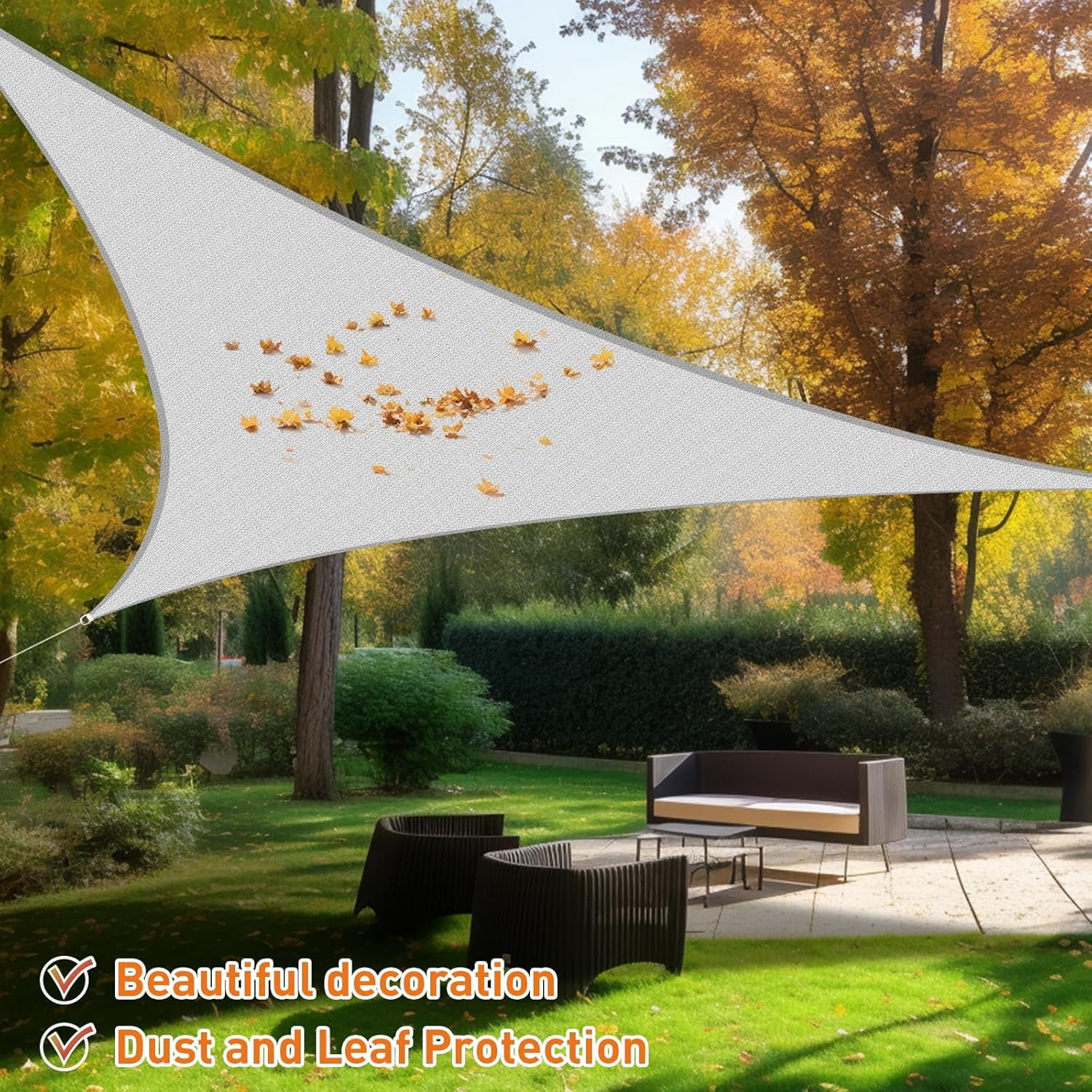 10'X10'X14' HDPE Sunshade Sail, Cream
