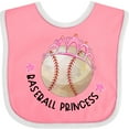 thumbnail image 3 of Inktastic Baseball Princess Tiara Girls Baby Bib, 3 of 4