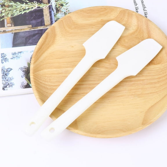 ORDDIART Set of 2 White Silicone Spatulas for Baking and Cooking, Non-Stick Kitchen Utensils Ideal for Home and