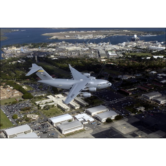 24"x36" Gallery Poster, C-17 Globemaster III Hickam Air Force Base and Pearl Harbor