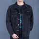 thumbnail image 2 of Chaqueta vaquera de otoño con botones para hombre, chaqueta vaquera gris para hombre, de tela negra, de Corea, venta al por mayor, a bordo, de marca Rock, 2 of 4