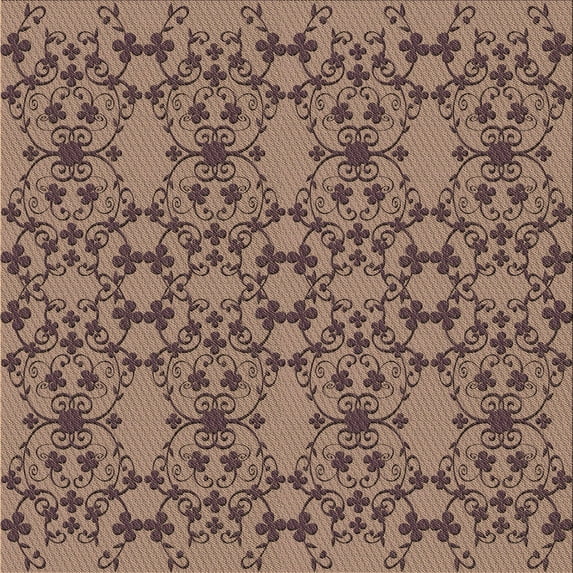 Ahgly Company Machine Washable Indoor Square Transitional Light Copper Gold Area Rugs, 7' Square
