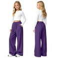 thumbnail image 6 of Ruyang Girls Wide Leg Cargo Sweatpants Kids Baggy Casual Elastic Waist Track Sweat Pants with Pockets Y2k Hip Hop Skater Streetwear, 6 of 9