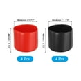 thumbnail image 2 of 44 mm Round Rubber End Caps, Vinyl Bolt Cover Caps Flexible Screw Thread Protectors, Black-Red 8 Pcs, 2 of 7