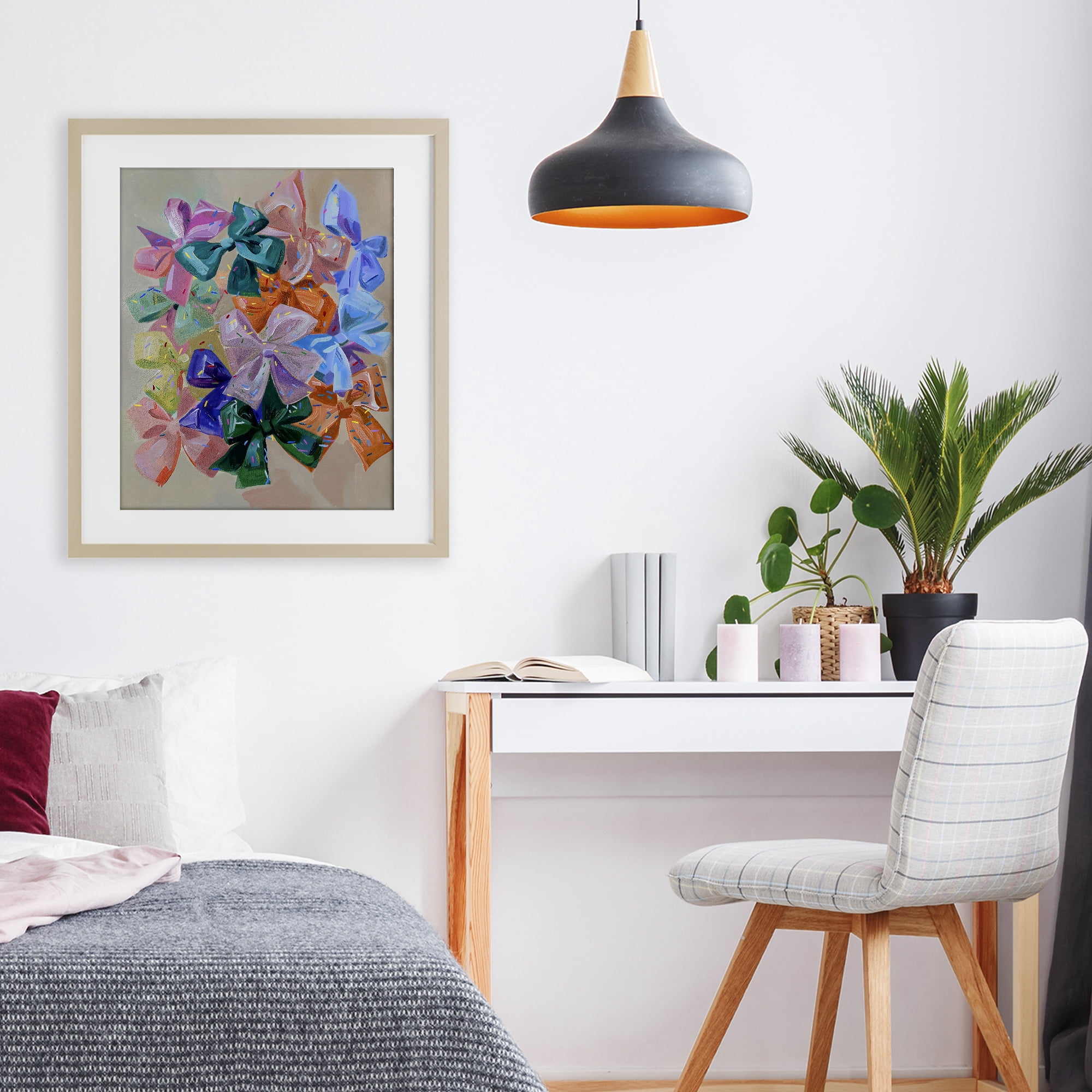 Stupell Industries Bright Bows Cluster with Sprinkles Birch Framed Print Under Glass, design by The Prints Vibe