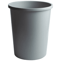 Rubbermaid Commercial 11 gal Round Trash Can, Gray, 15 3/4 in Dia, Open Top, LLDPE