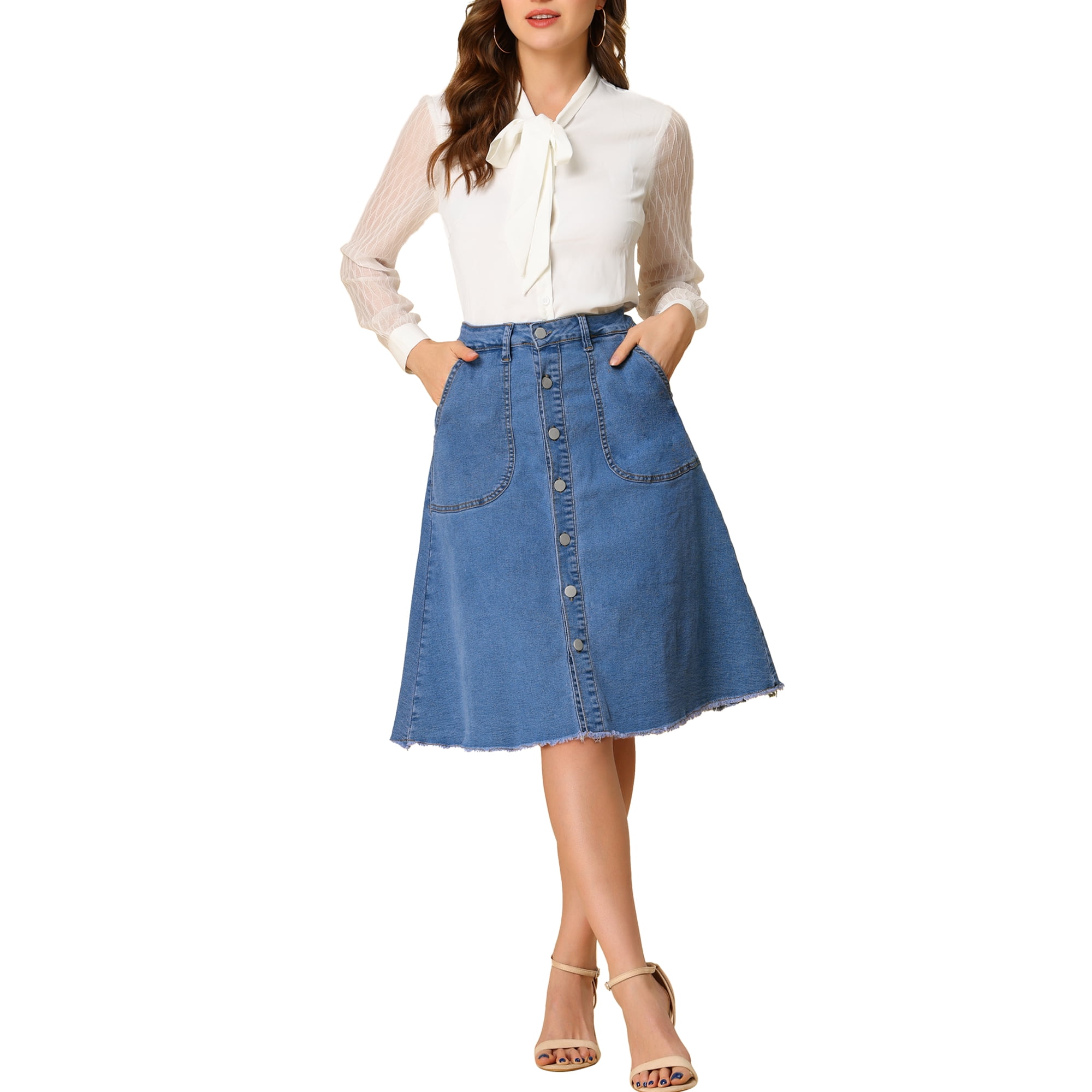 Midi jean skirt juniors hotsell