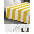 thumbnail image 6 of Yellow Striped Twim Size Flat Sheet, Wrinkleproof & Fadeproof Cooling Flat Bed Sheet Only, Navy Blue Nautical Anchor Geometric Breathable Soft Bedding Top Sheets 66 x 96 Inches, 6 of 8