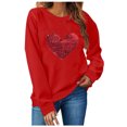 thumbnail image 1 of TIMIFIS Chandails à Col Rond pour Femmes Mode Mignon Imprimé Amour Chandail à Manches Longues Haut Décontracté Chandail à Cœur Chemises Tenue de la Saint-Valentin Femmes - Printemps/été, 1 of 4
